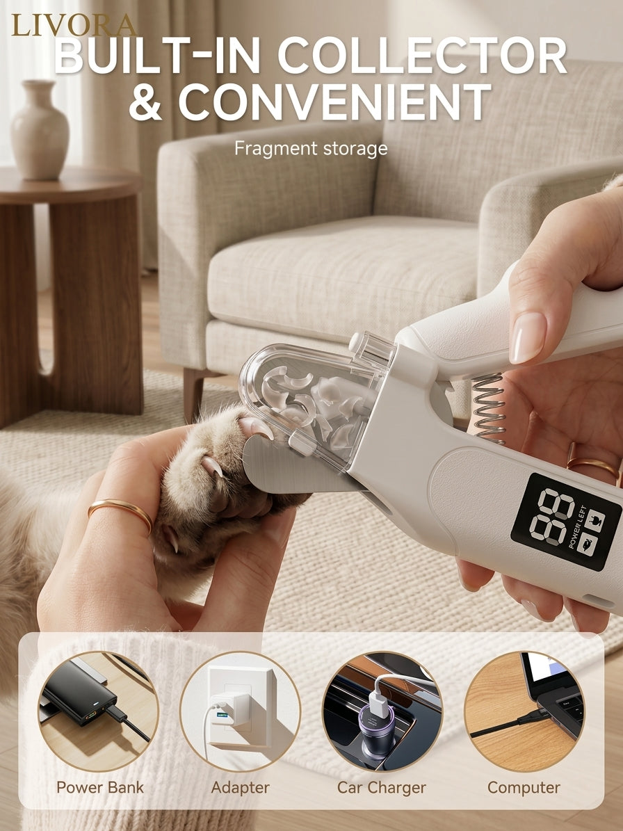 LIVORA 2-in-1 LED Pet Nail Clipper & Grinder