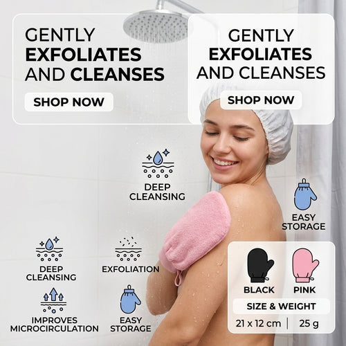 Exfoliating Body Glove – Deep Cleansing & Visibly Silkier Skin