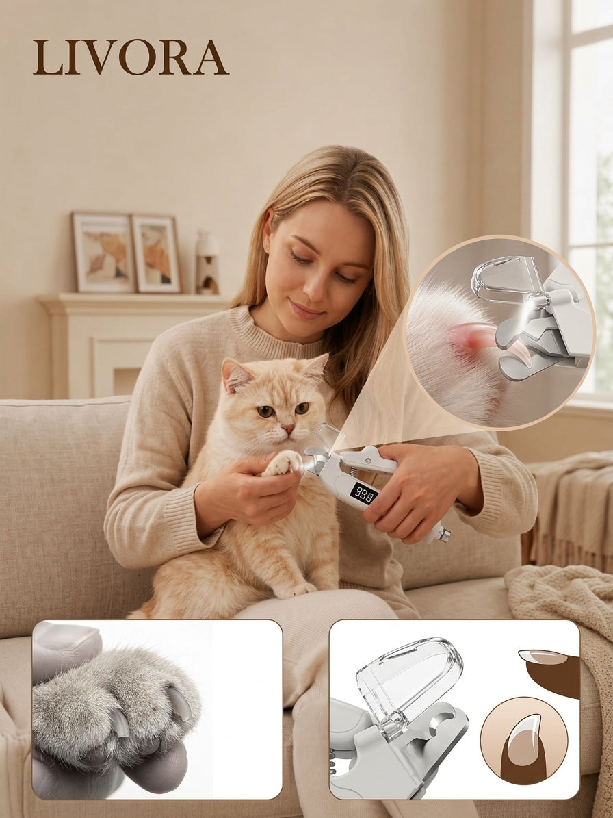 LIVORA 2-in-1 LED Pet Nail Clipper & Grinder
